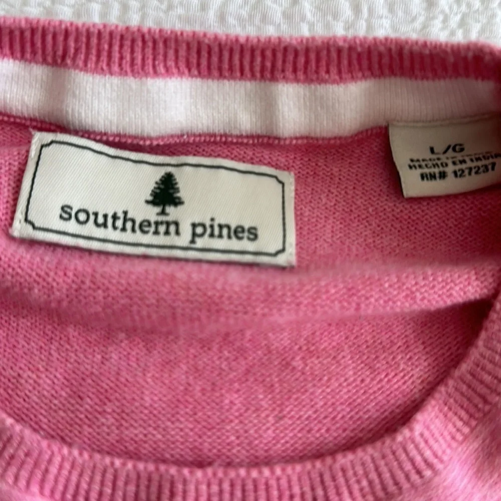 Southern Pines, men’s crewneck sweater, 100%, cotton, size large,Smoke Free home